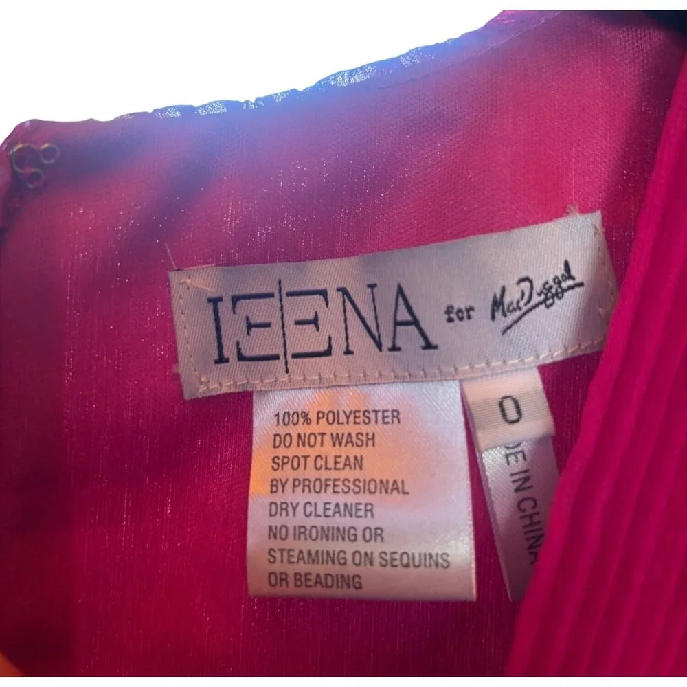 Mac Duggal drawstring sleeve short party dress in hot pink chiffon Size 0  New - Picture 9 of 16